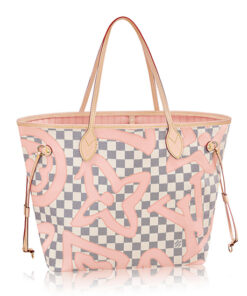 Louis Vuitton N41050 Neverfull MM Shoulder Bag Damier Azur Canvas