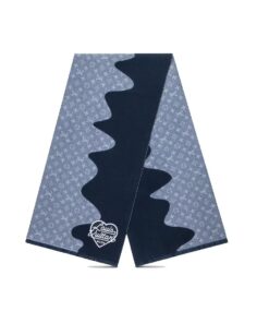 Louis Vuitton x Nigo MP3255 Monogram Drip Blue Scarf