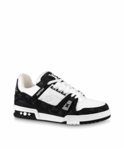 Louis Vuitton Trainer Sneaker Monogram Denim White Black 1A9JGF