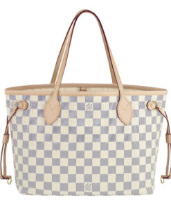 Louis Vuitton N51110 Neverfull PM Shoulder Bag Damier Azur Canvas