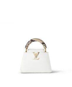 Louis Vuitton N98477 Capucines Mini Python Snow White
