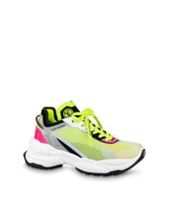 Louis Vuitton LV Run 55 Sneaker Monogram Flower Bordeaux Yellow 1a9h4t