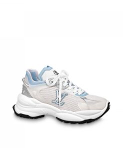 Louis Vuitton LV Run 55 Sneaker Monogram Flowers Blue 1ABVIR
