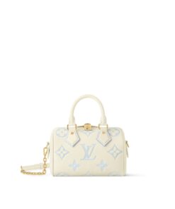 Louis Vuitton M46883 Speedy Bandoulière 20 Bicolor Monogram Empreinte Leather Blue