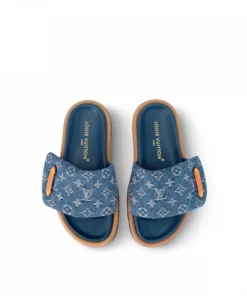 Louis Vuitton 1ACJVH Pool Pillow Flat Comfort Mule enim Blue
